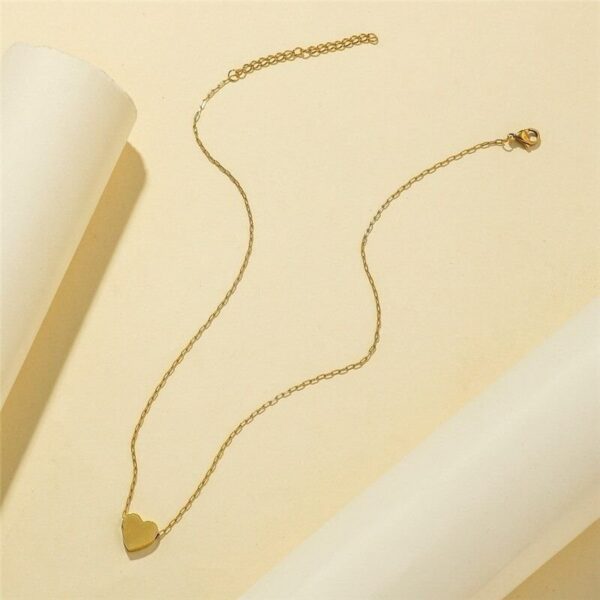 Minimalist Heart Chain Necklace - Image 2