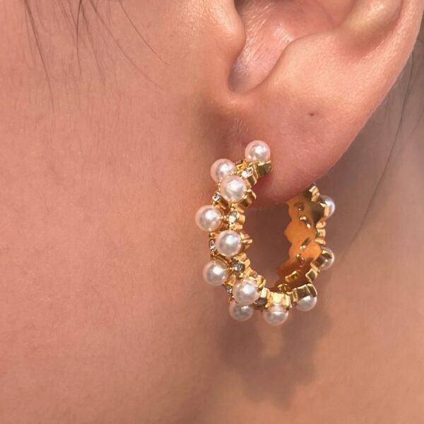 Peart Hoop Earrings - Image 2