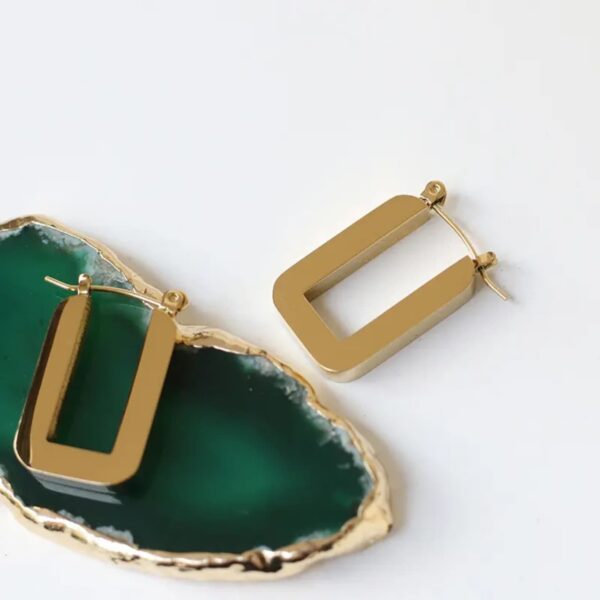 Rectangular Hoop Earrings - Image 2