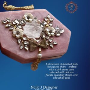 Statement Clutch with Stone Base